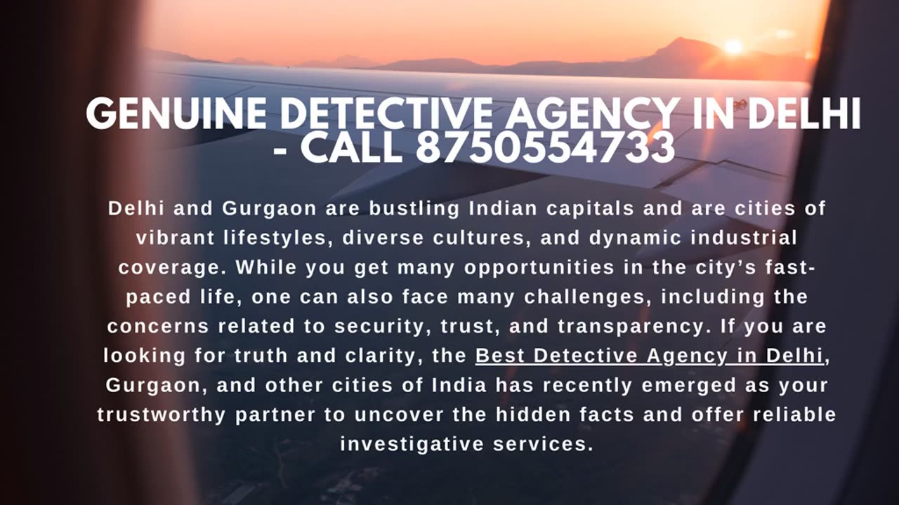 Genuine Detective Agency in Delhi - Call 8750554733