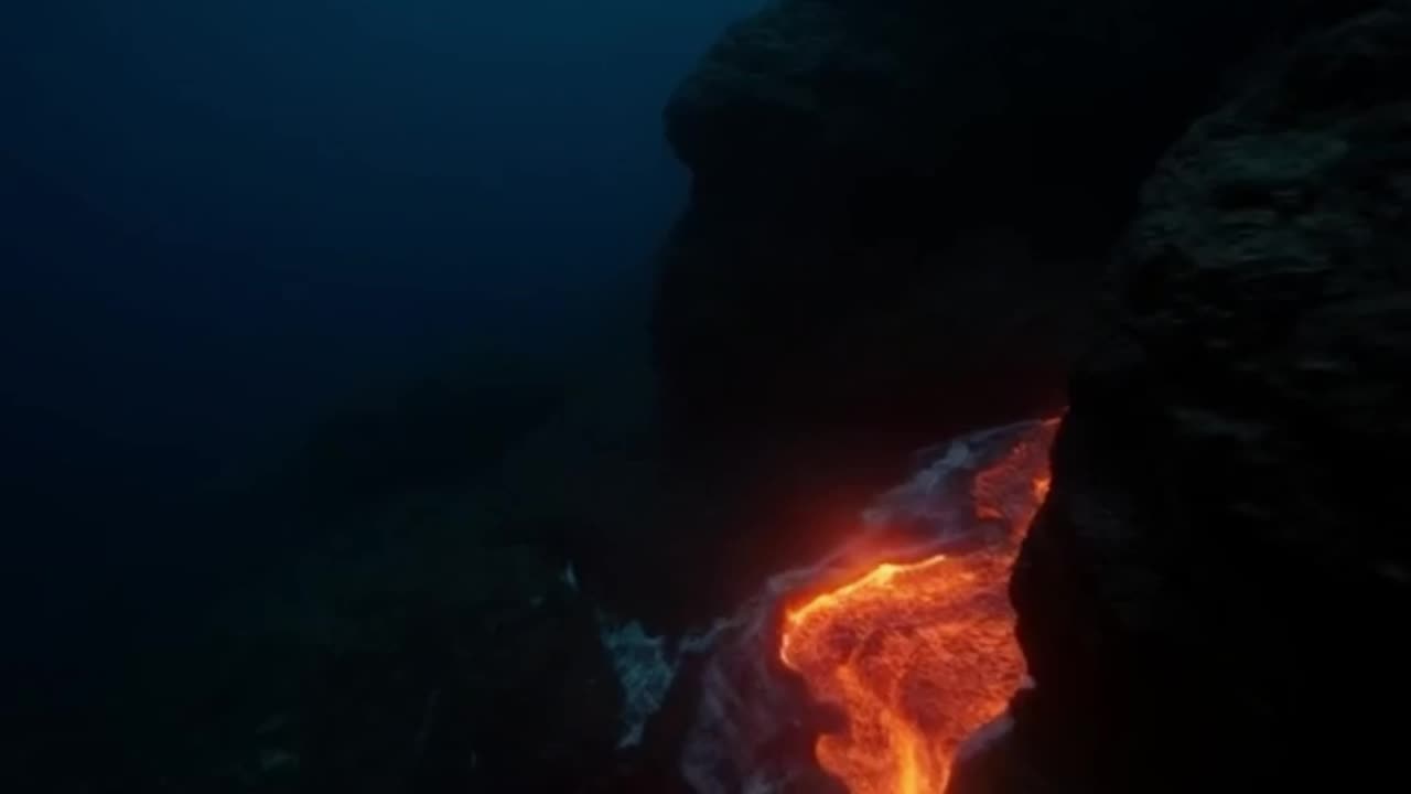 Underwater Volcano Eruption: Lava Cracks #DocumentsAI77 #VolcanoEruption