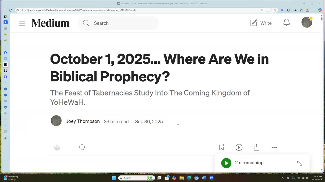 October 2025... Where Are We In Biblical Prophecy, Part 3