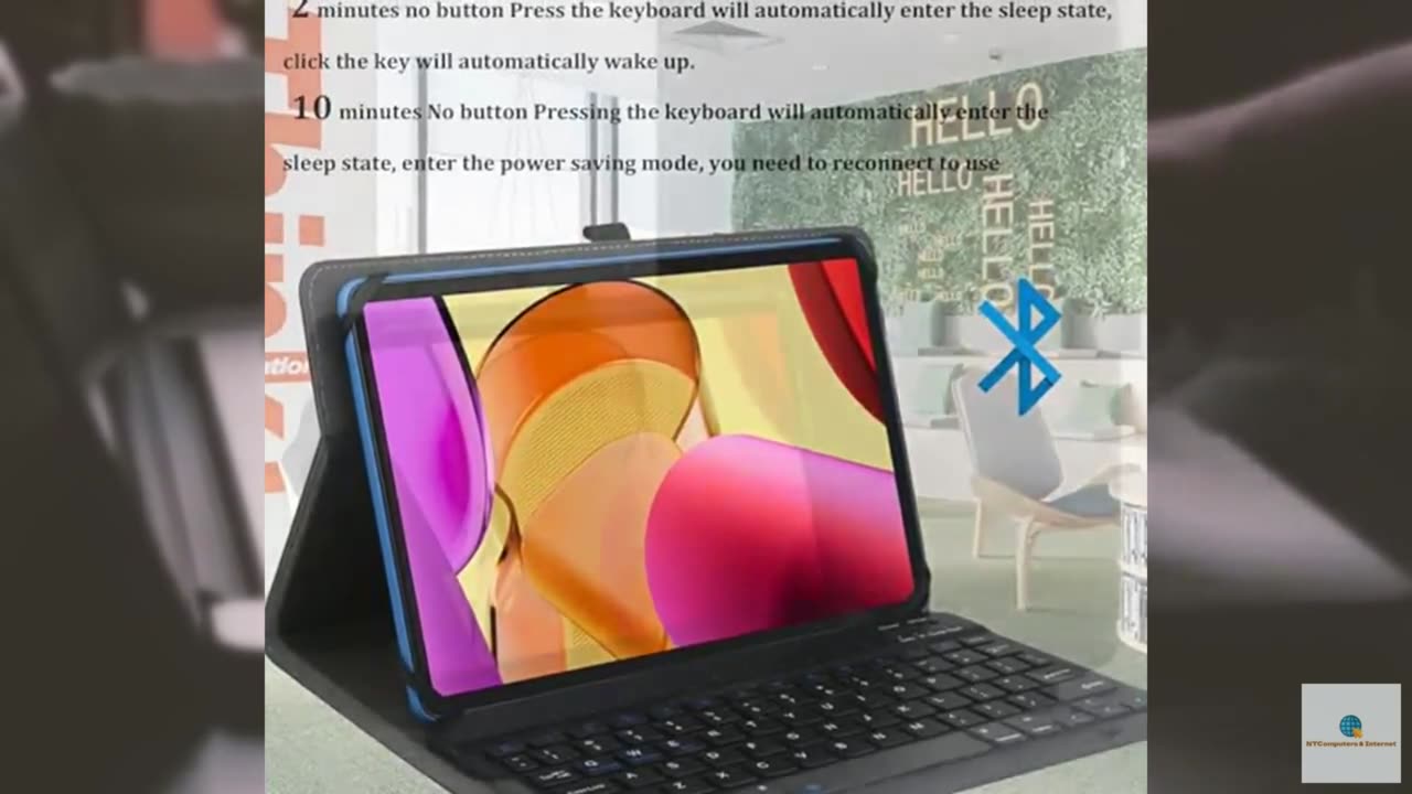 KuRoKo 9",9.7",10.1",10.5",10.9",11" Tablet Universal Case with Keyboard, Case w