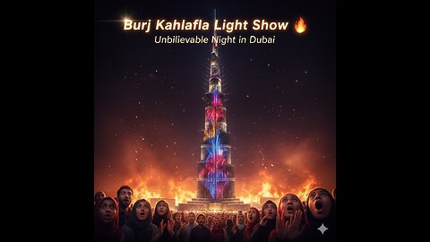 “Burj Khalifa Light Show ✨Dubai’s Magical Night Skyline 🌃”