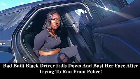 Black Female Tries To Run From The Cops Then Falls Down The Stairs, Busting Up Her Face! Hilarious!