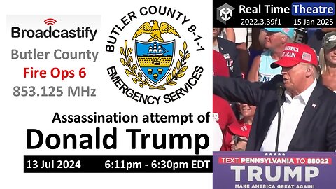 Real Time: Trump Assassination Attempt (Jul 13) | Butler Co. Fire Ops 6 (6:11 pm - 6:30 pm EDT)