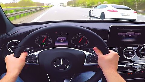 Mercedes C450 AMG Onboard POV Autobahn V6 Biturbo Sound W205