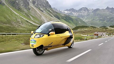 World's Safest Motorbike - Fully Enclosed EV Motorcycle for Long Distance Travel - The Monoracer