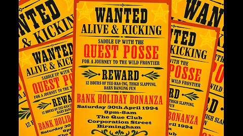 Quest - 'The Wild Frontier' - The Que Club Birmingham - 30.04.1994 - DJ SS