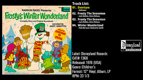 Andy Griffith – Frosty's Winter Wonderland (Full Album) – 1976 – CAT.# 1368