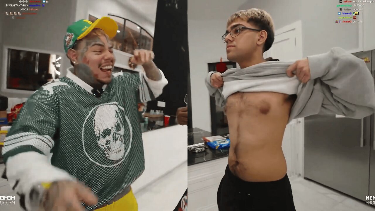 6ix9ine Can’t Stop Laughing at N3on’s Physique