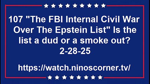 Juan O Savin "The FBI Internal Civil War Over The Epstein List" 2-28-25