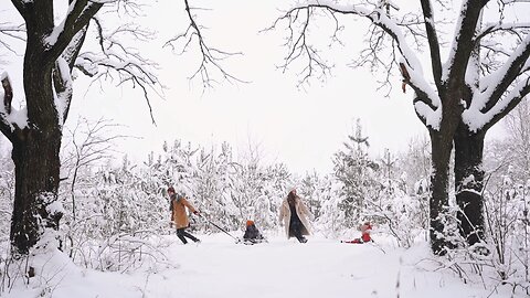 Having Snow Much FUN Sledding Portrait Format