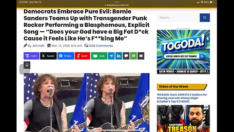 Bernie Sanders Teams Up with Transgender Punk Rocker Performing a Blasphemous, Explicit Song