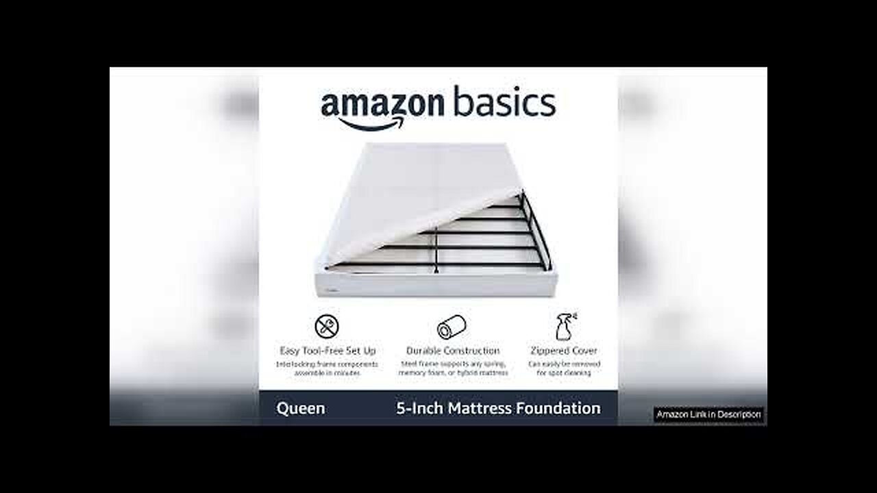 Amazon Basics Smart Box Spring Bed Base, 5 Inch Mattress Foundation, Tool-Free Review