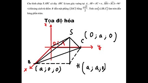 Toán 12: Góc nhị diện: . Cho hình chóp S.ABC có đáy ABC là tam giác vuông tại A, AB=AC=a,