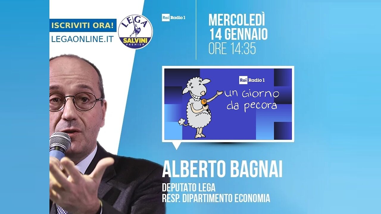🔴 On. Alberto Bagnai ospite nella trasmissione "Un giorno da pecora" del 14.01.2026