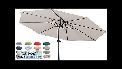 Tempera Patio Market Outdoor Table Umbrella with Push Button Tilt and CrankLarge Review