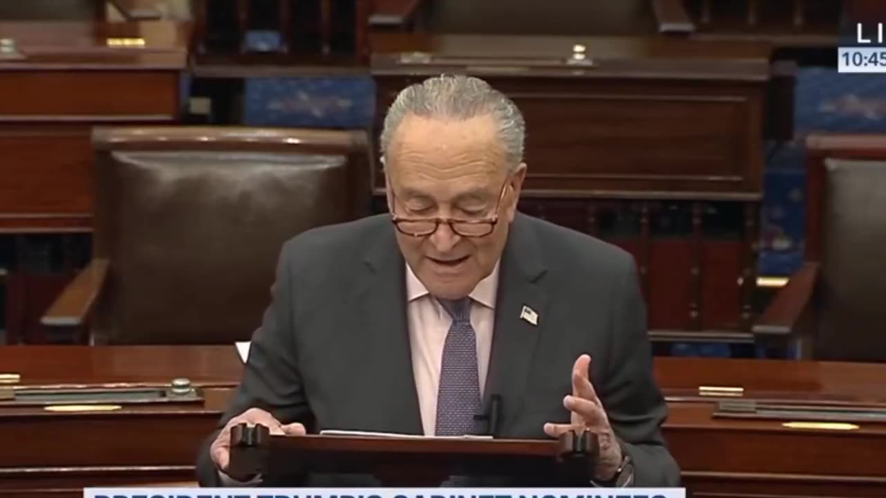 Chuck Schumer Blasts Trump's Cabinet Nominees in Senate Floor Diatribe