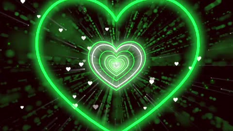 1194. Valentine Love Heart Tunnel Background💚Green Heart