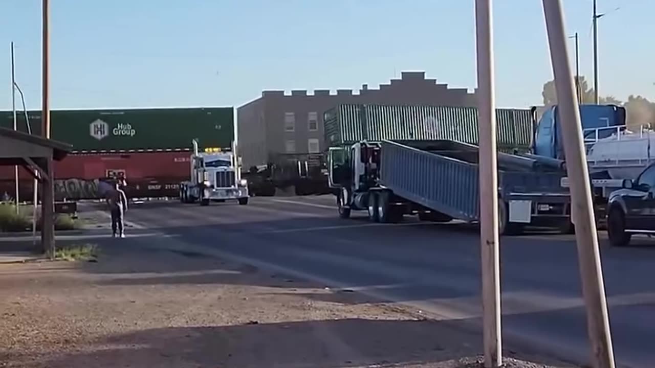 freight train crashed into a tractor-trailer, in Pecos, Texas,