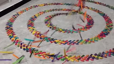 Interlaced Labyrinth Of Popsicle Sticks Pops Off