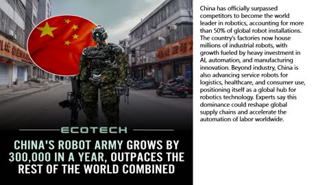China has officially surpassed competitors to become the world leader in robotics