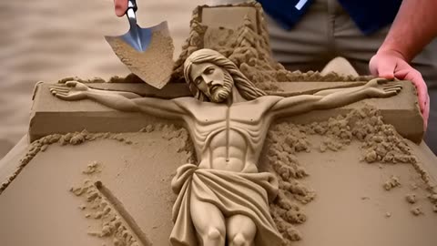 Time Lapse Jesus Sand Sculpture Art