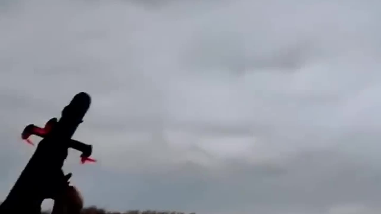 He shot down the drone with this.
