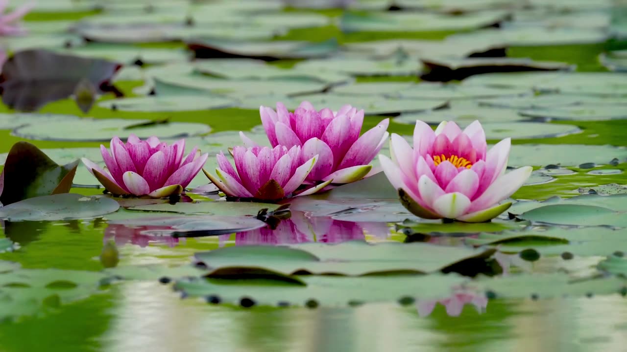 🌸 Serene Lake Ambience | Floating Flowers & Relaxing Nature Sounds for Sleep & Meditation 🌿