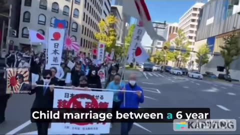 Leader of the Japan First Party Takako Yamaguchi leads a street protest in against Islamic invasion