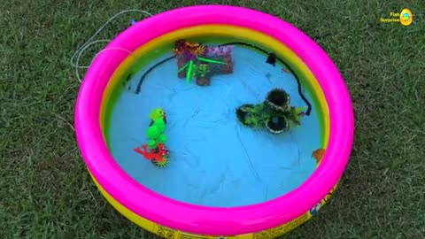 Colorful fishing and get unexpected results, crayfish, koi, angelfish, betta, goldfish