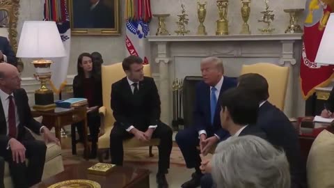 President Trump meets with French President Macron in the Oval Office: