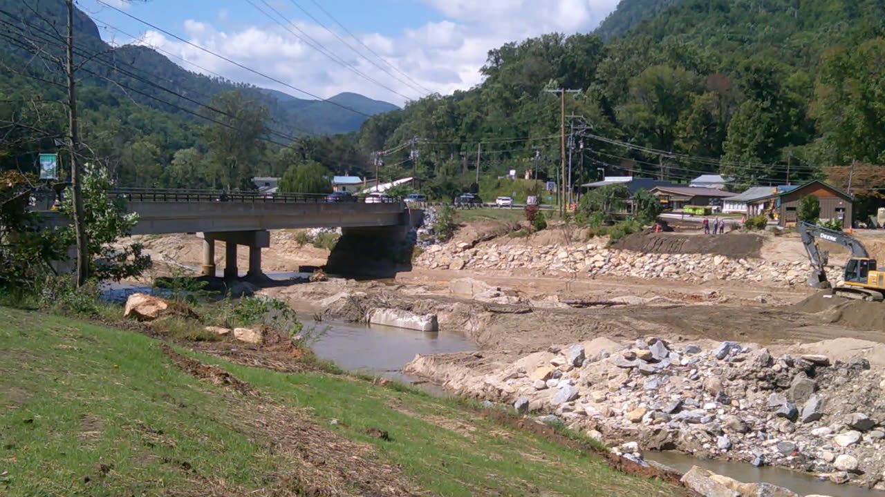 Lake Lure Garden Bridge area 1 year later