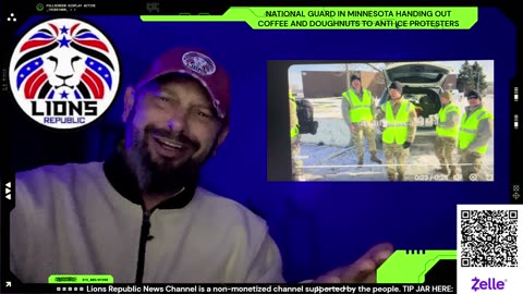 BREAKING: TIM WALZ HAS THE NATIONAL GUARD HANDING OUT DOUGHNUTS AND COFFEE TO ANTI-ICE PROTESTERS.