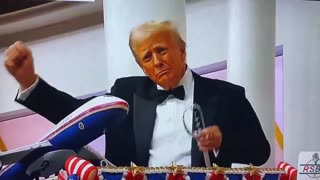 President Trump Dancing to YMCA with a Military Sword