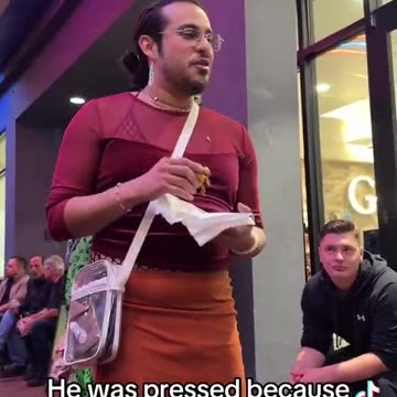 Man in dress triggered by Indian