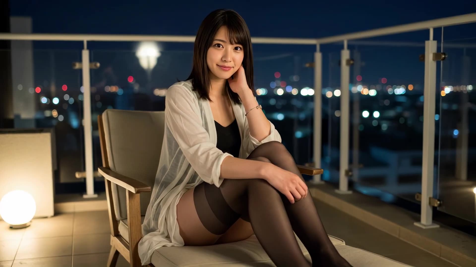 Black-stockinged office lady without a skirt👠🖤