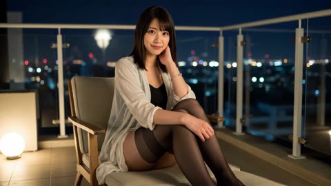 Black-stockinged office lady without a skirt👠🖤