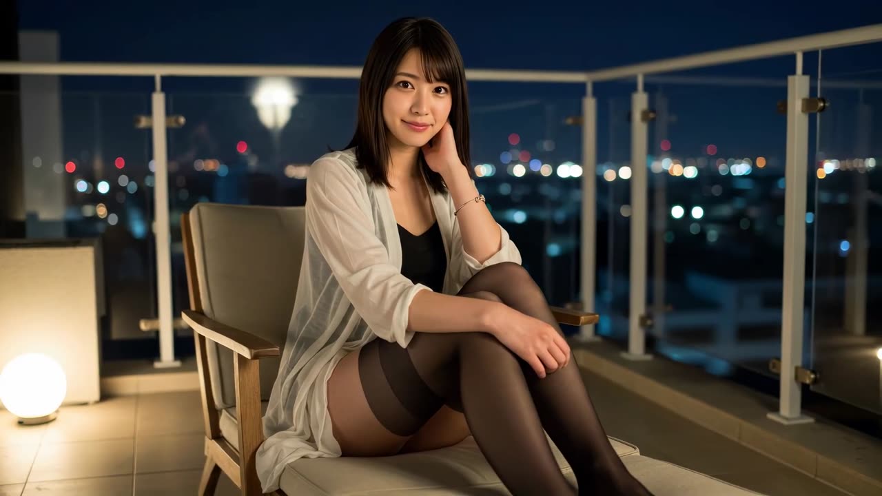 Black-stockinged office lady without a skirt👠🖤