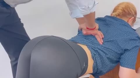 Back adjustment by chiropractic