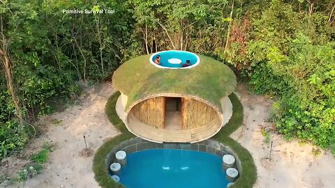 Building Loving House in Deep forest with Swimming Pool by Primitive