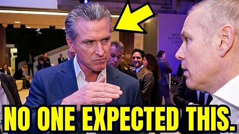 OMG!! Gavin Newsom Swings on Reporter... Stoms Out WEF Interview After California Fight With Trump