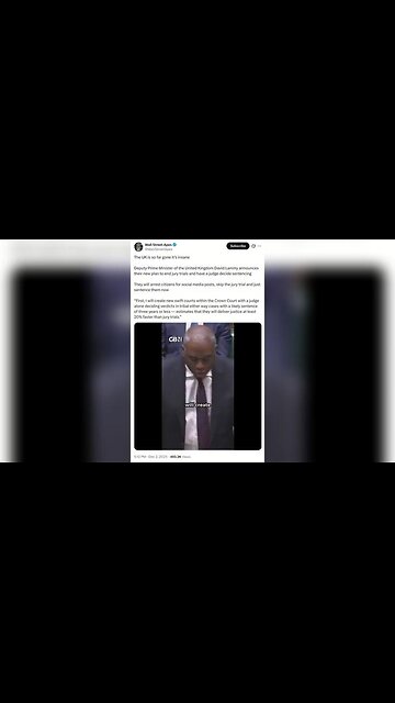 Deputy Prime Minister of the UK David Lammy is ending all jury trials to be replaced by only judges