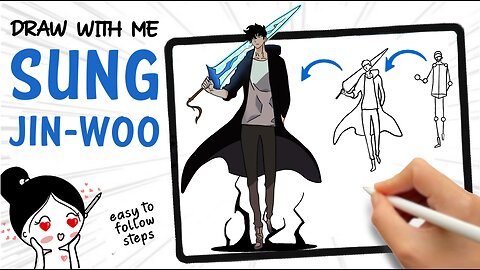 How to draw Sung Jin-Woo MASTER with these EASY steps! #sungjinwoo #sololeveling #animeart #tutorial