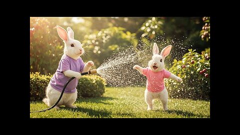 Sweet Sip for a Sunny Day: Bunny Duo’s Mulberry Juice Delight 🐰🌞🧃💕#rabbit #bunny