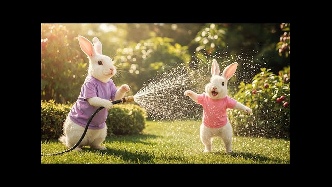 Sweet Sip for a Sunny Day: Bunny Duo’s Mulberry Juice Delight 🐰🌞🧃💕#rabbit #bunny