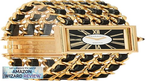 CHANEL Pre-Loved 18K Yellow Gold & Black Leather Mademoiselle Watch Medium BlackSleek Review