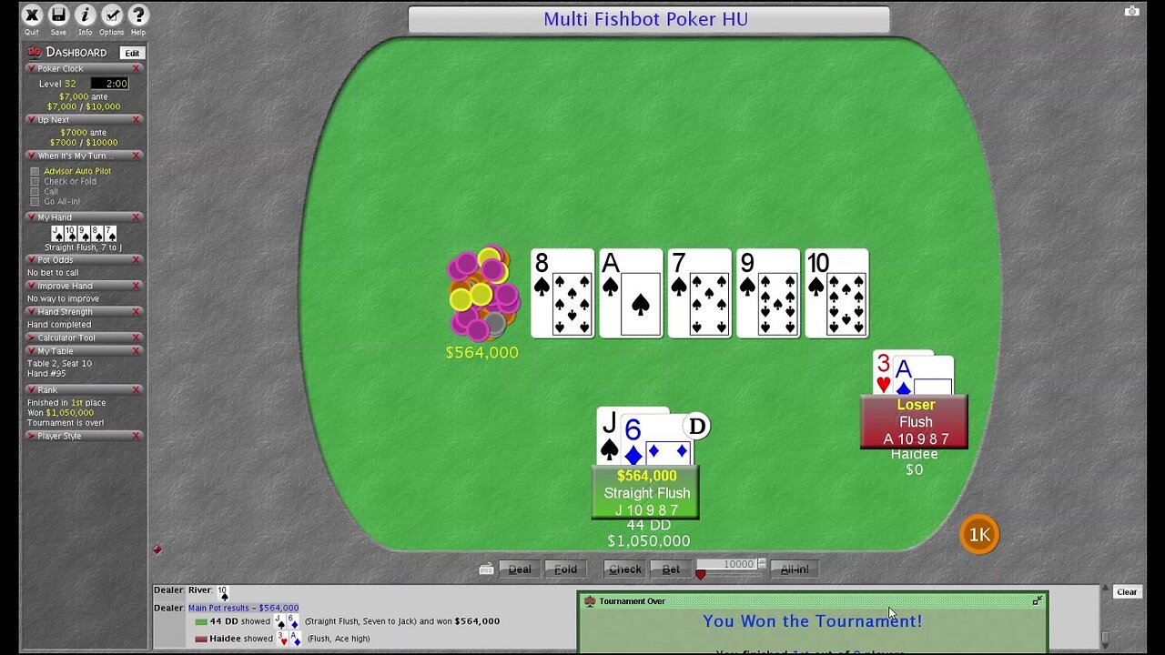 3 tables 9 players FISHBOT POKER