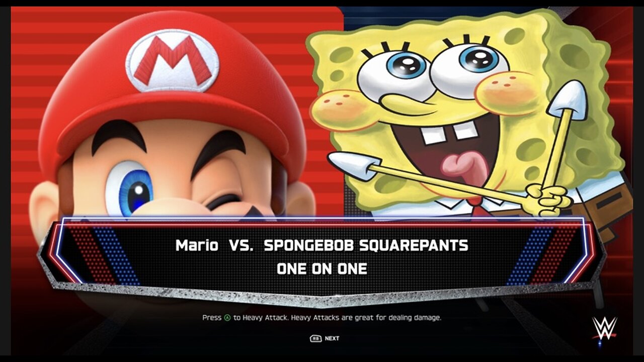 Mario Vs. SpongeBob SquarePants | WWE Custom Battles
