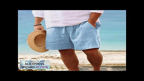 Men's Summer Cotton Casual Linen Shorts Men's Outdoor Sports Breathable Solid Color Review