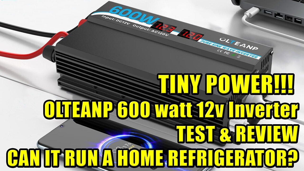 OLTEANP 12v DC to 600 Watt AC Pure Sine Wave Inverter Unboxing Review Fridge Test #wisebuyreviews