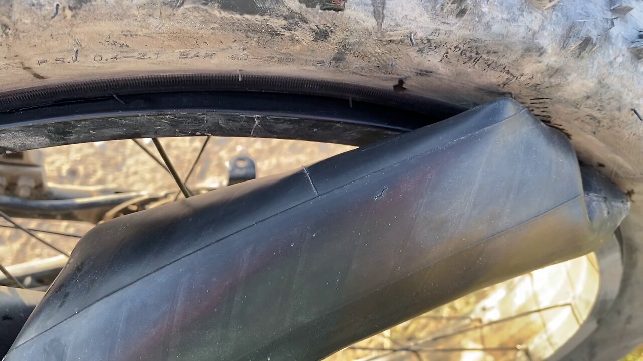 Got a flat! Patched with Gorilla Tape!